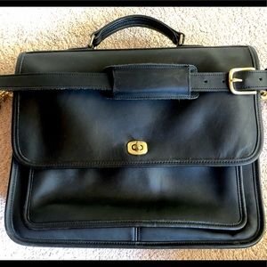 Black Coach Leather Briefcase